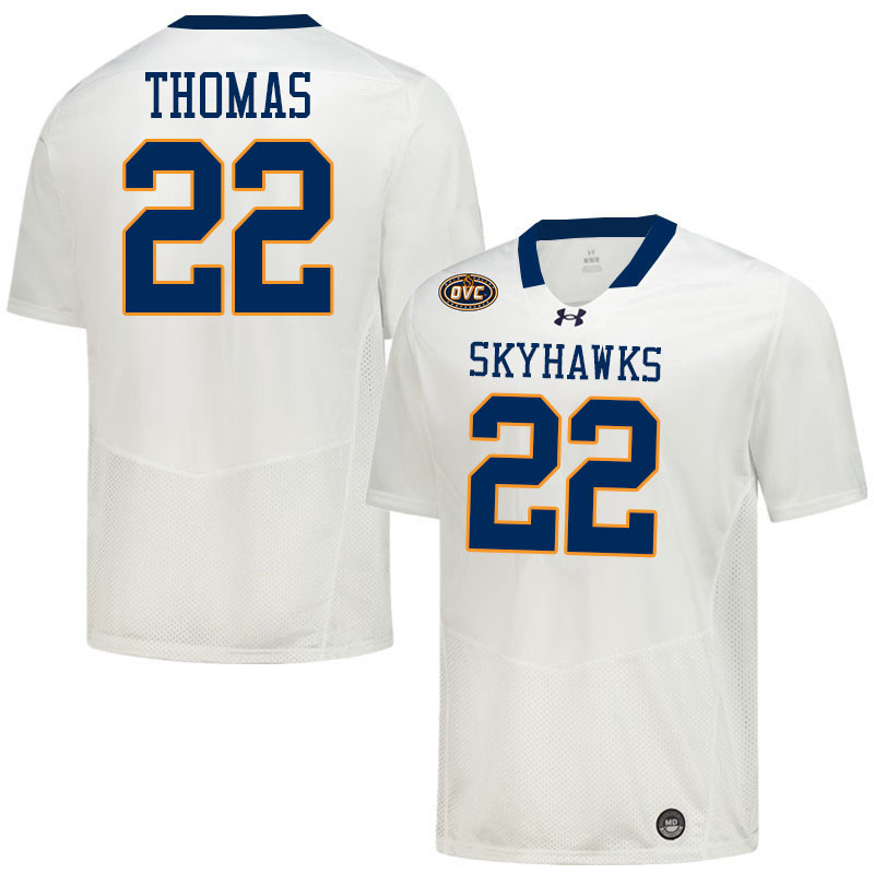 UT Martin Skyhawks #22 Fred Thomas College Football Jerseys,Uniforms-White